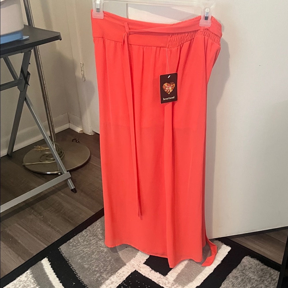 Heart Soul Vibrant Coral Maxi Skirt